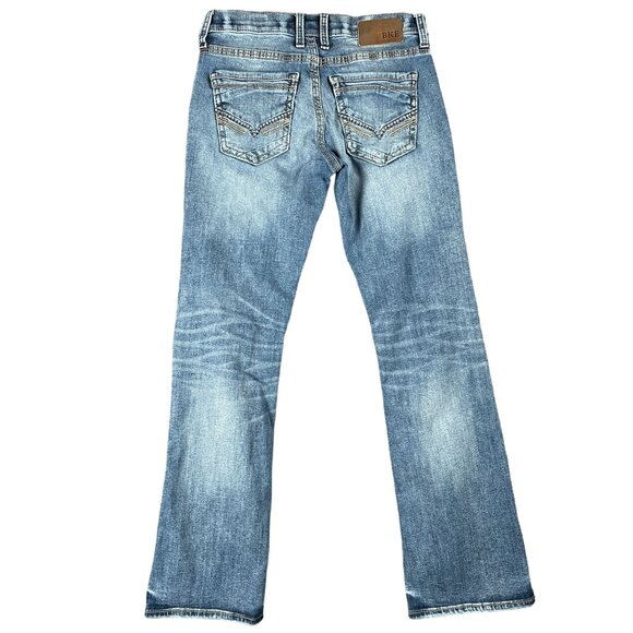 BKE Jake Jeans Mens 30L Loose Baggy Distressed Faded Grunge Ripped Torn Trashed - Picture 6 of 14